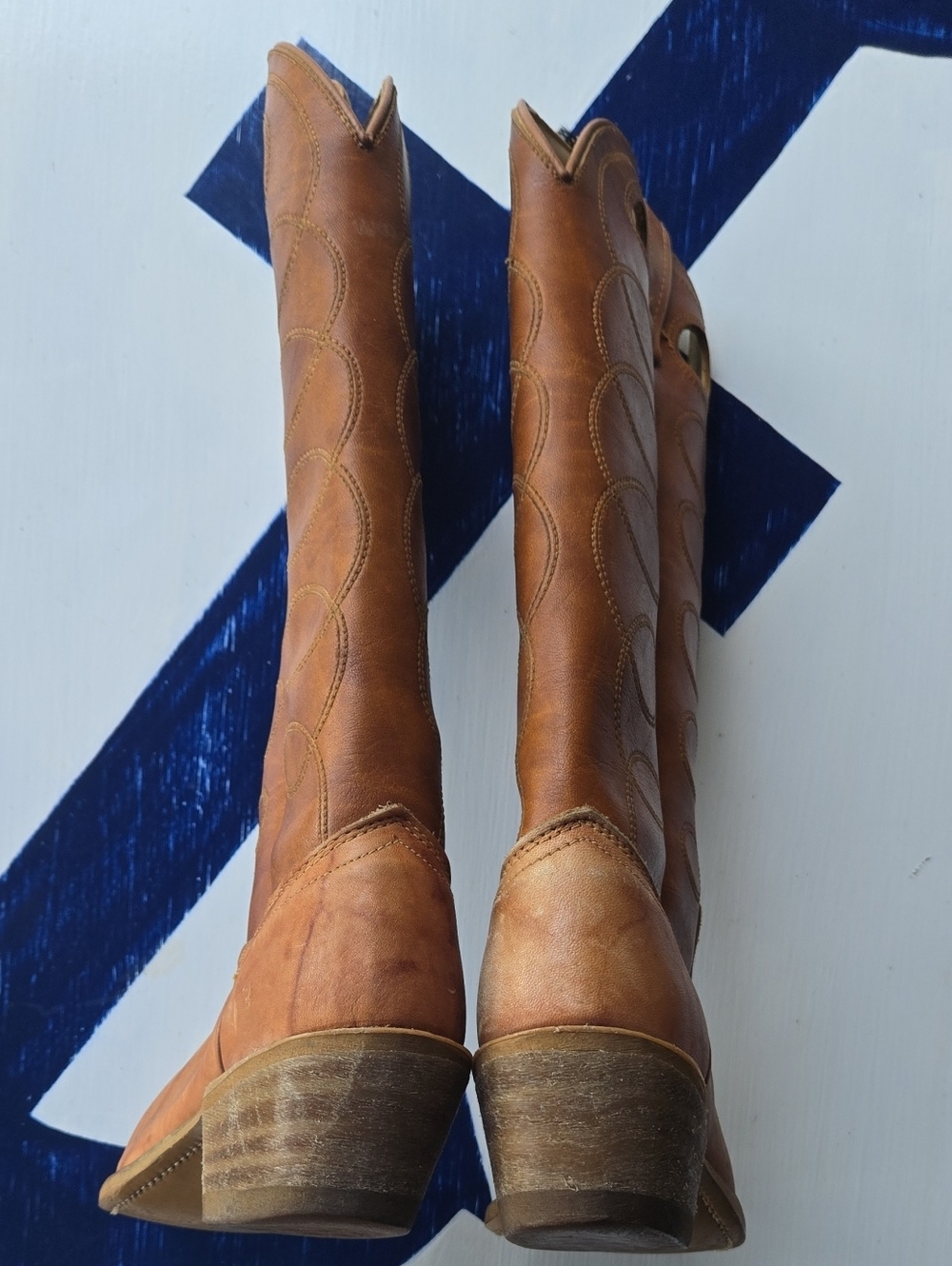 Acme Vintage Camel Tan Western Boot Size Women's 6A - Picture 7 of 16